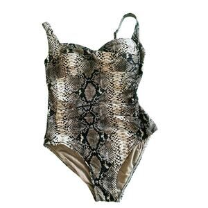 Bond-eye Australia snakeprint ruched one-piece swimsuit size 8D/DD